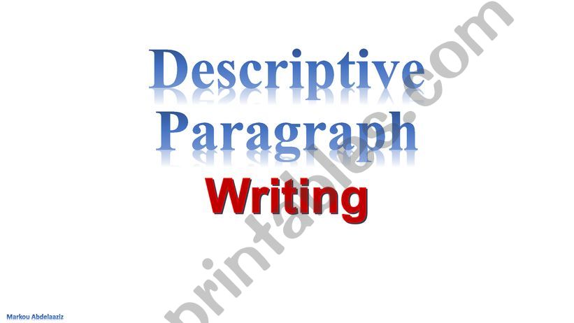 descriptive paragraph  powerpoint