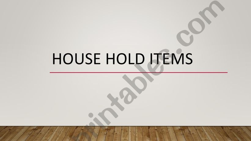 household items powerpoint