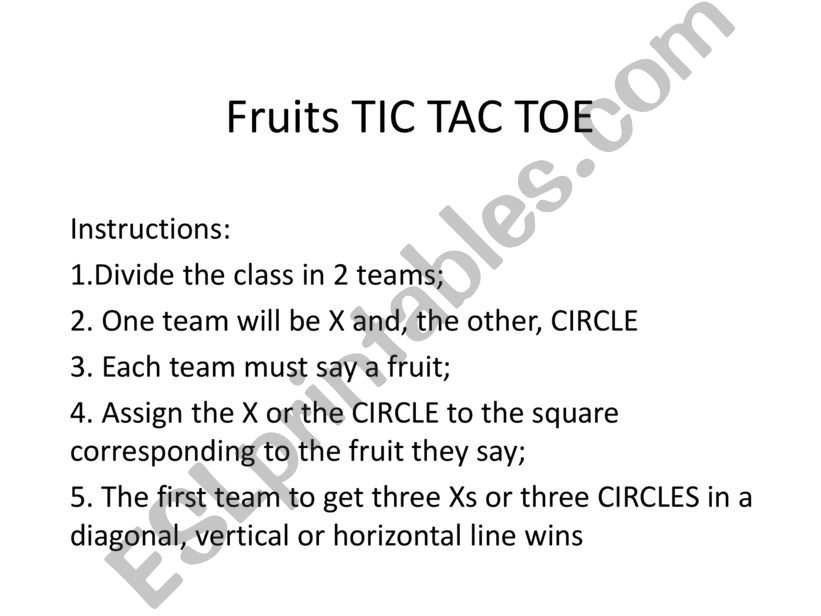 Colours Tic Tac Toe powerpoint