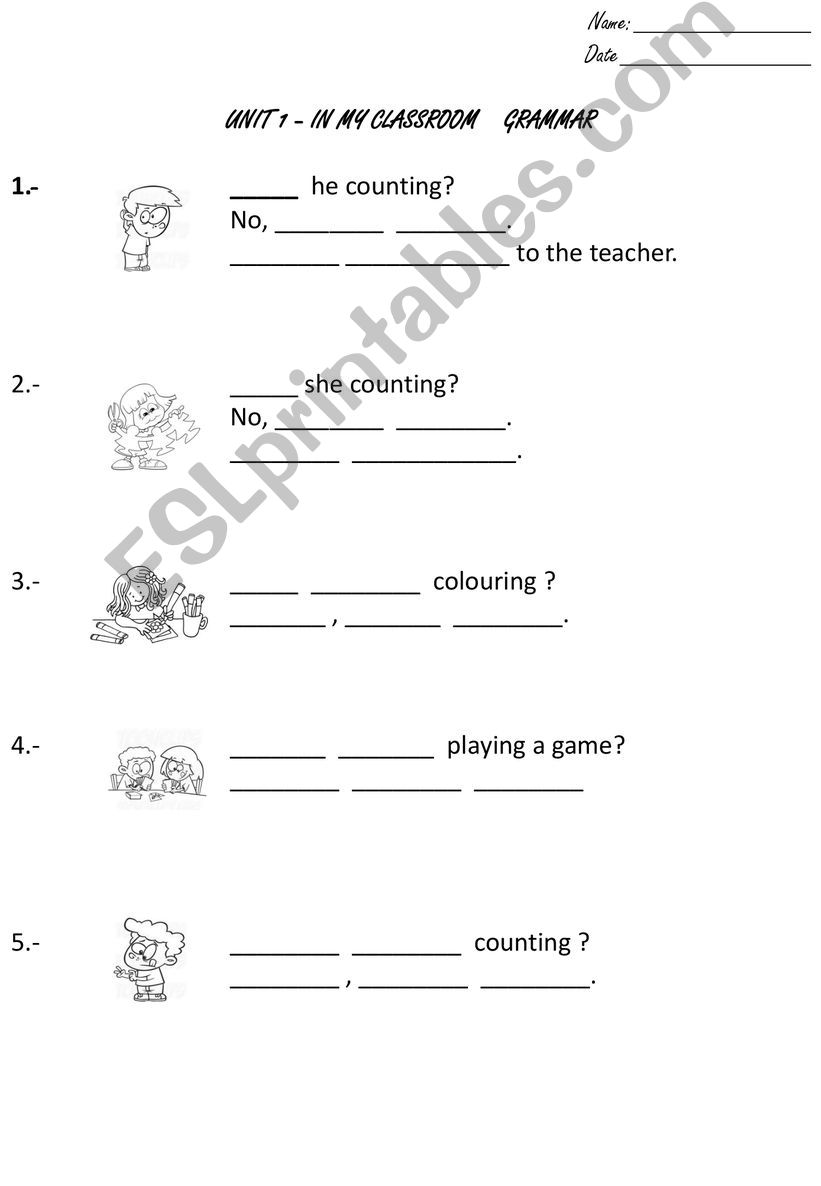 GRAMMAR - IS HE/SHE - ARE THEY? YES or NO ANSWER