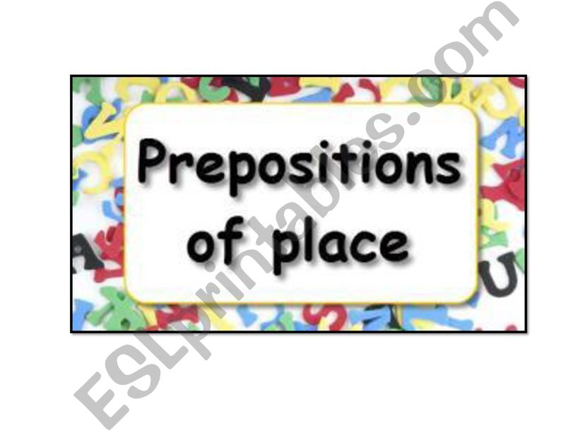prepositions of place powerpoint