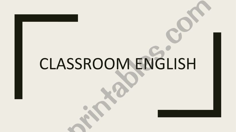 PowerPoint Classroom English powerpoint