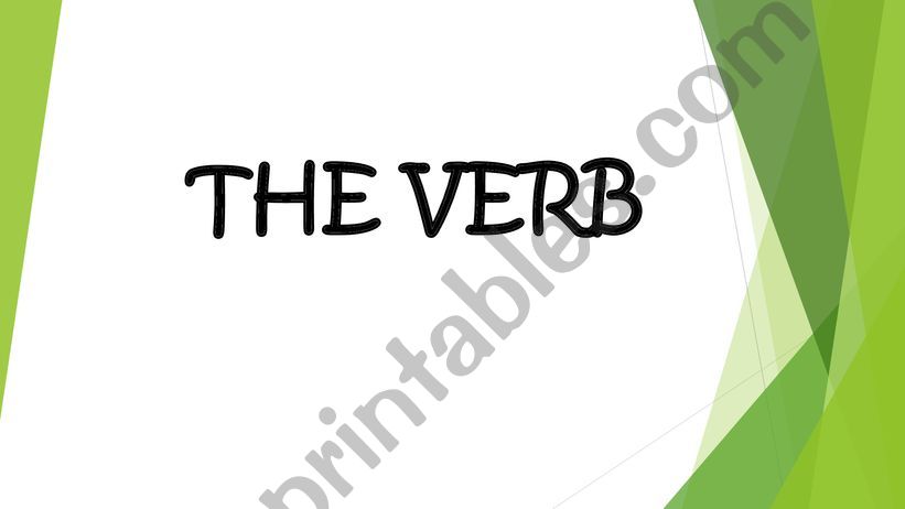 The verb (explanation) powerpoint
