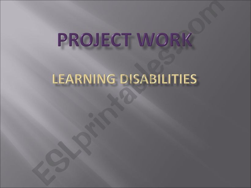 Learning disability  powerpoint