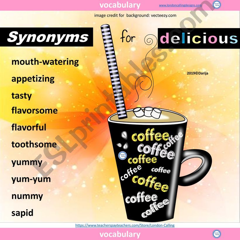 Synonyms for Delicious powerpoint