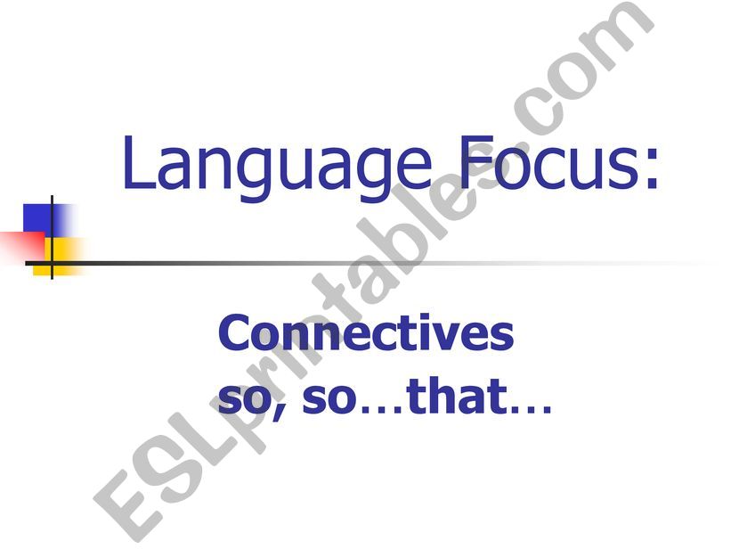 Sentence pattern: so...that powerpoint
