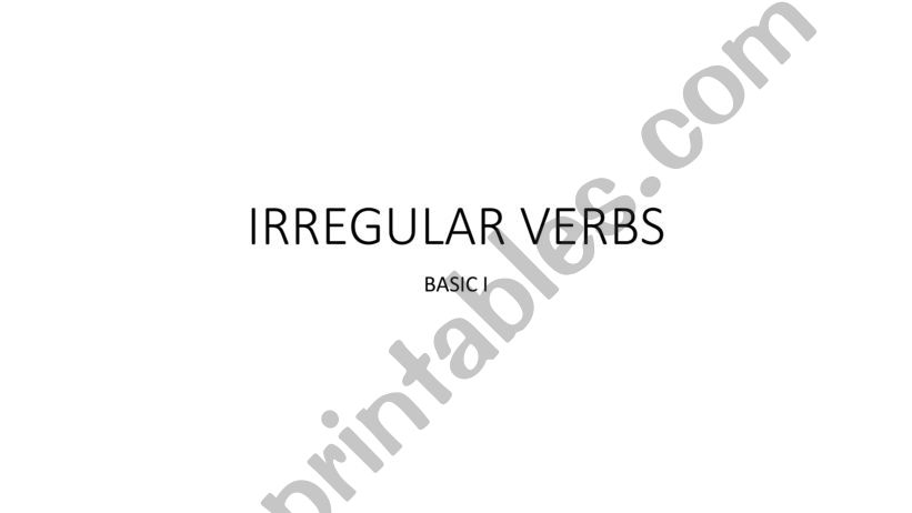 irregular verbs  oral test powerpoint