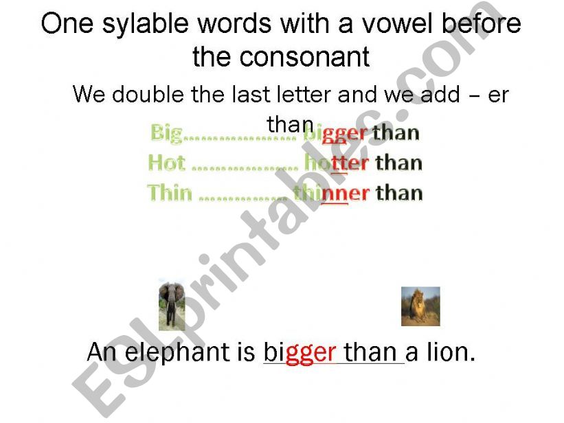 COMPARATIVES EXPLANATION  powerpoint