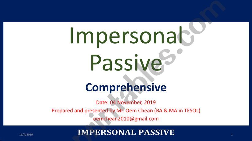 Impersonal Passive powerpoint