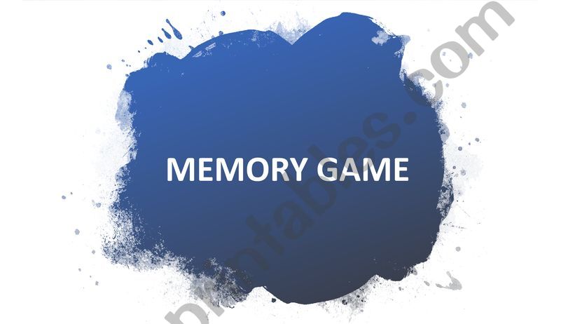 MEMORY GAME: I WENT TO THE SUPERMARKET