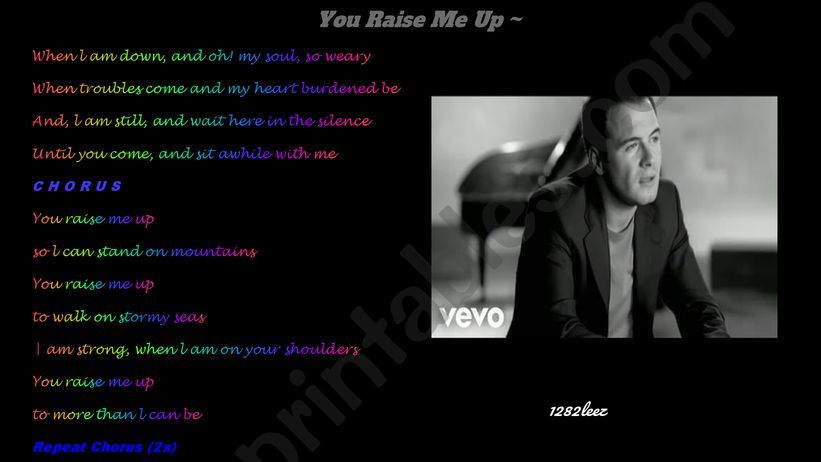 You Raise Me up (Westlife) powerpoint