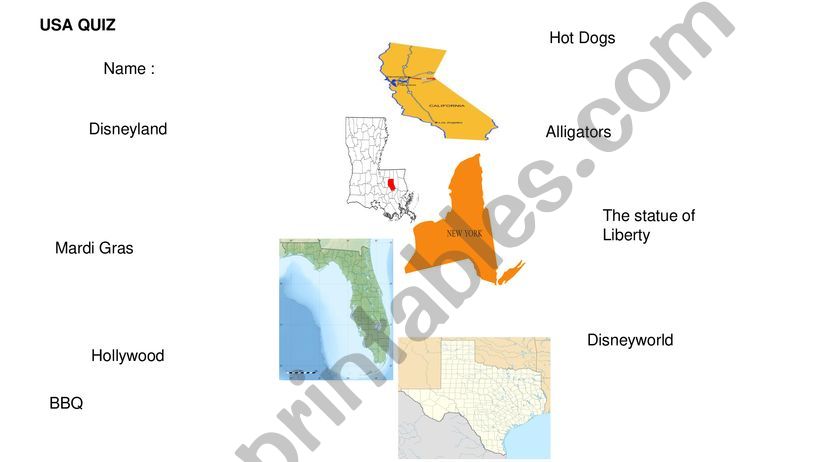 USA states quiz - what is this state popular for ?