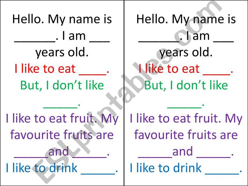 Food like speech powerpoint