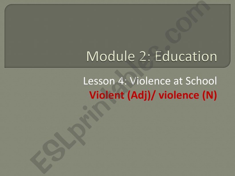 Violence At School powerpoint