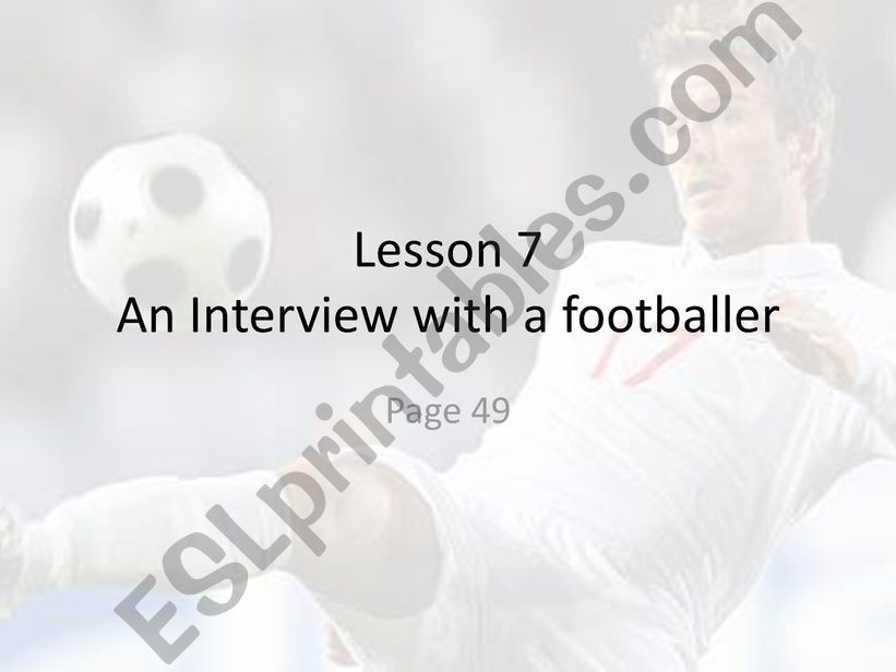 an interview with a footballer