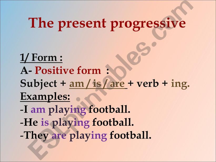 The present progressive tense powerpoint