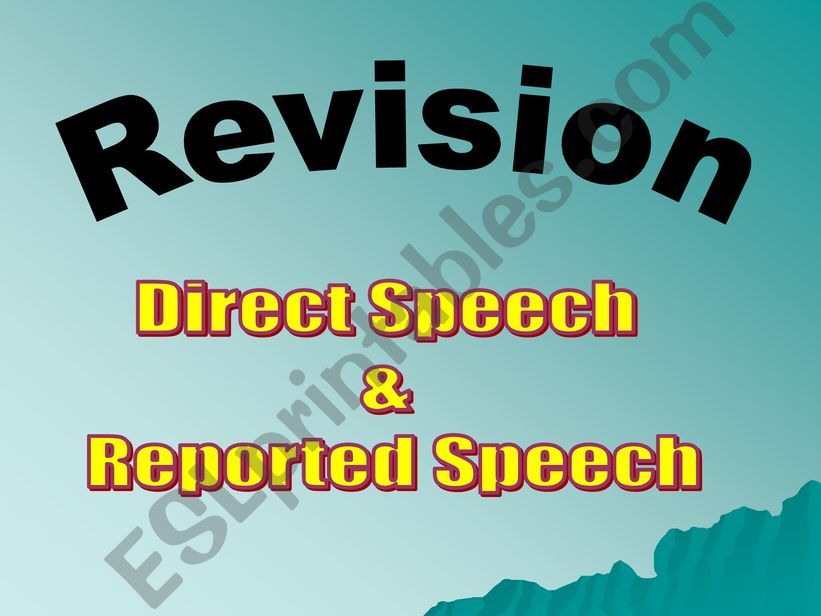 Direct and Reported Speech powerpoint