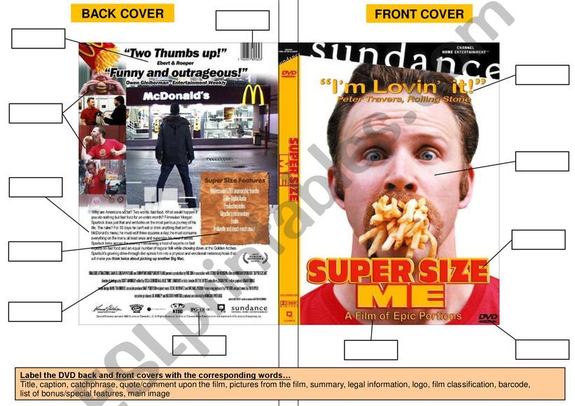Super Size Me DVD covers powerpoint