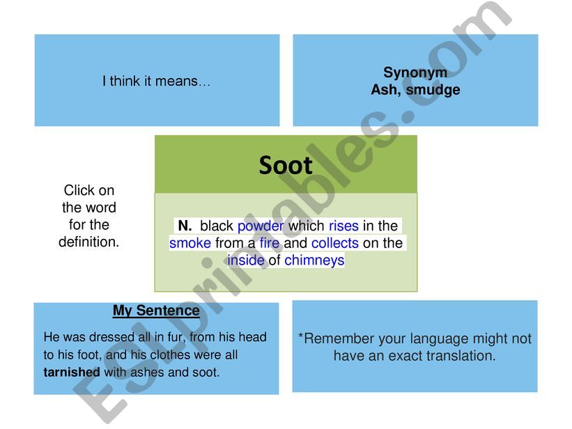 Christmas- Word of the Day-Soot