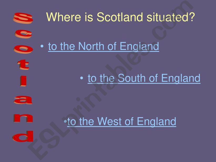 A quiz on Scotland powerpoint