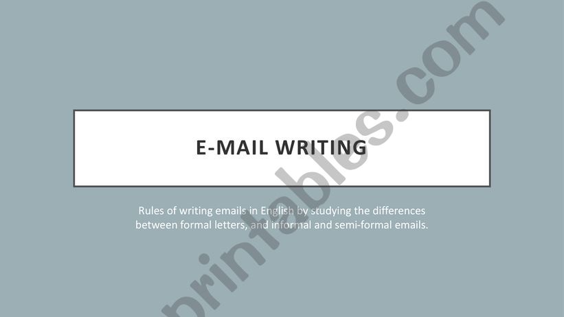 Rules of emailing powerpoint