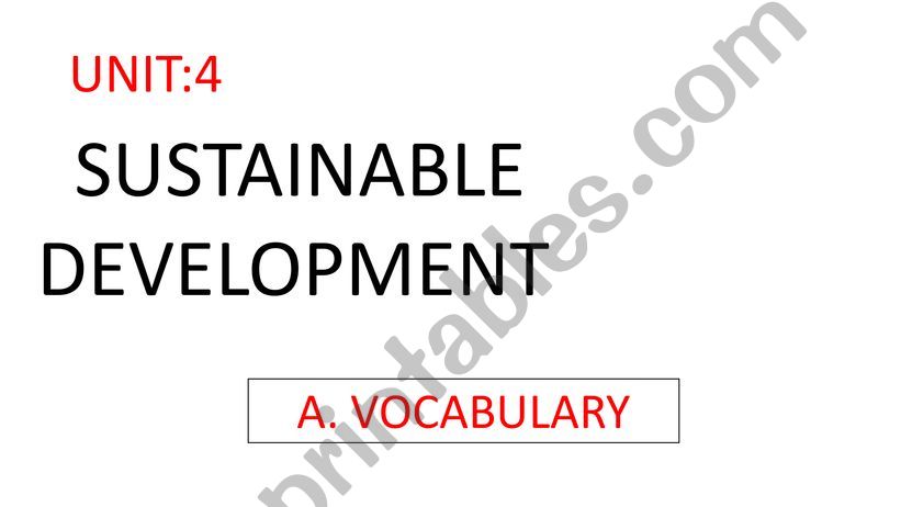 vocabulary Sustainable Development