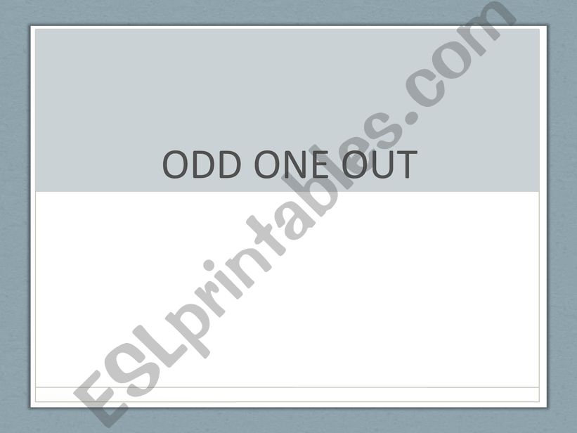 Odd One Out powerpoint