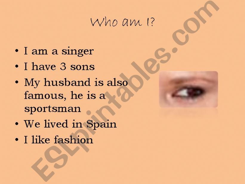 Who am I? powerpoint