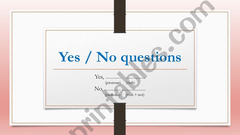 Yes / No questions powerpoint