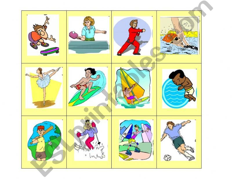 MEMORY GAME SPORTS PART 2 powerpoint