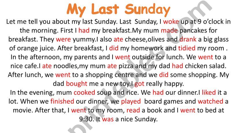 My Last Sunday powerpoint