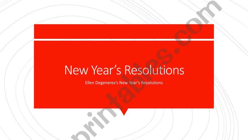 New Year�s Resolutions powerpoint