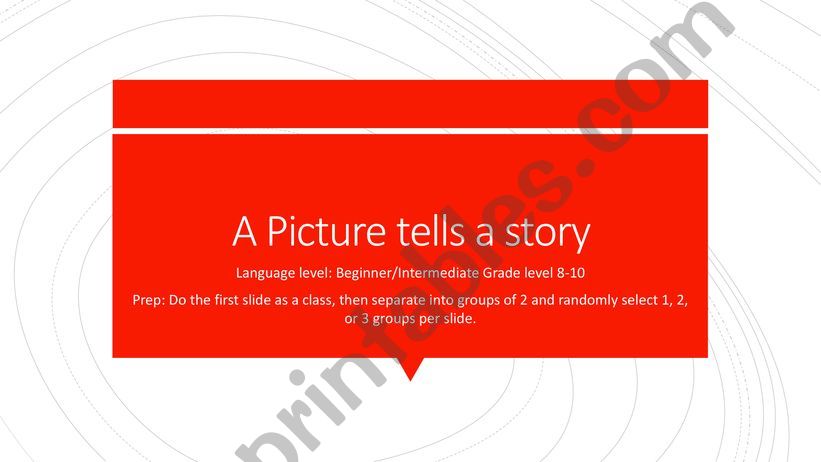 A picture tells a story powerpoint