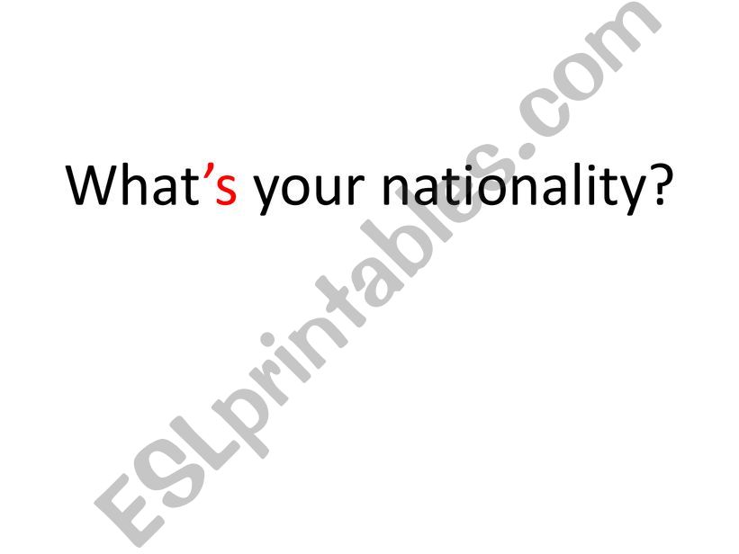 nationalities powerpoint