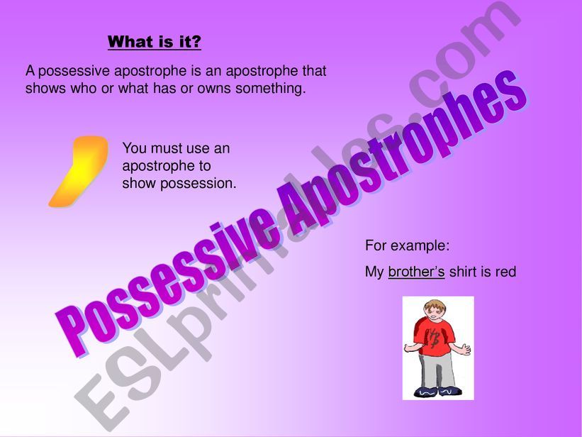 possessive pronouns apostrophe s