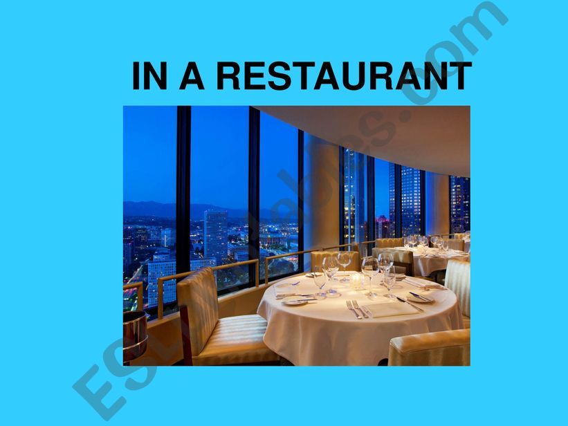 In a Restaurant - part 1 powerpoint