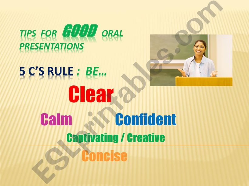 Some tips for oral presentations