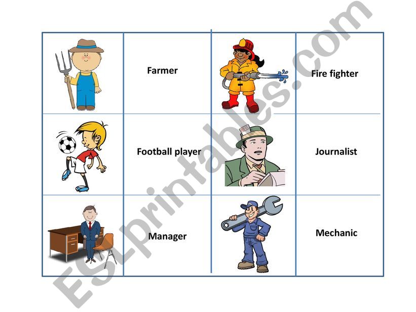 Memory game: jobs powerpoint