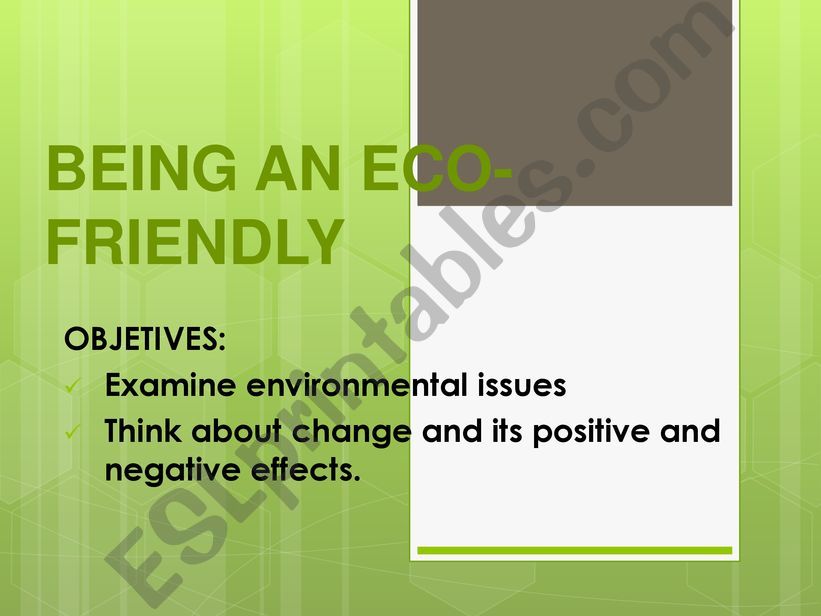 Being an ecofriend powerpoint