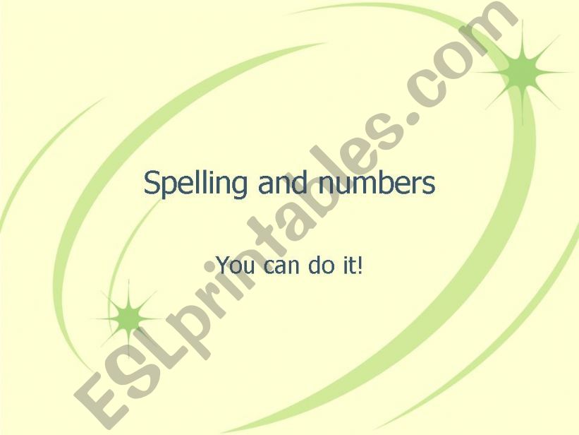 Spelling and numbers powerpoint