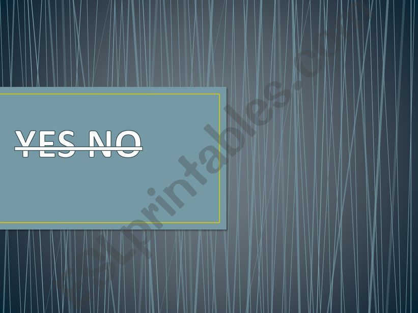 No YES or NO Game powerpoint
