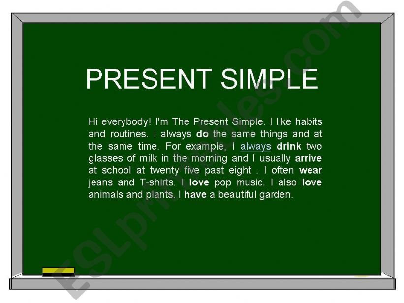 PRESENT SIMPLE TENSE powerpoint