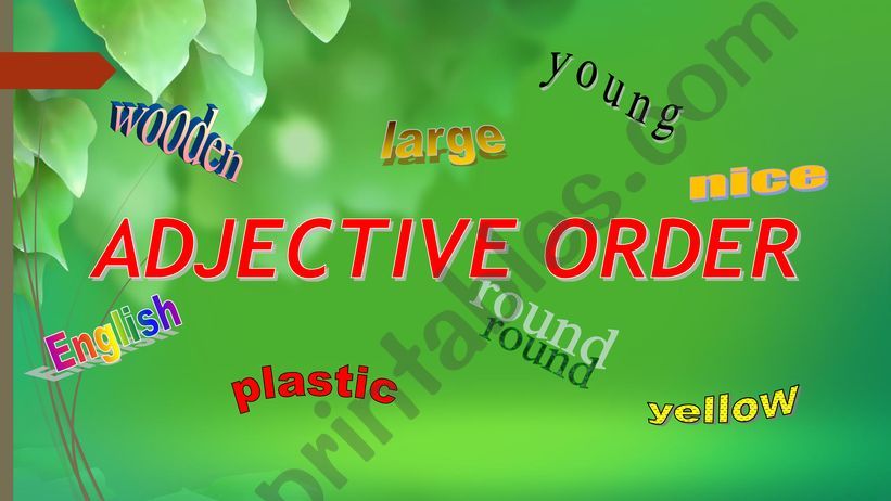 ADJECTIVE ORDER powerpoint