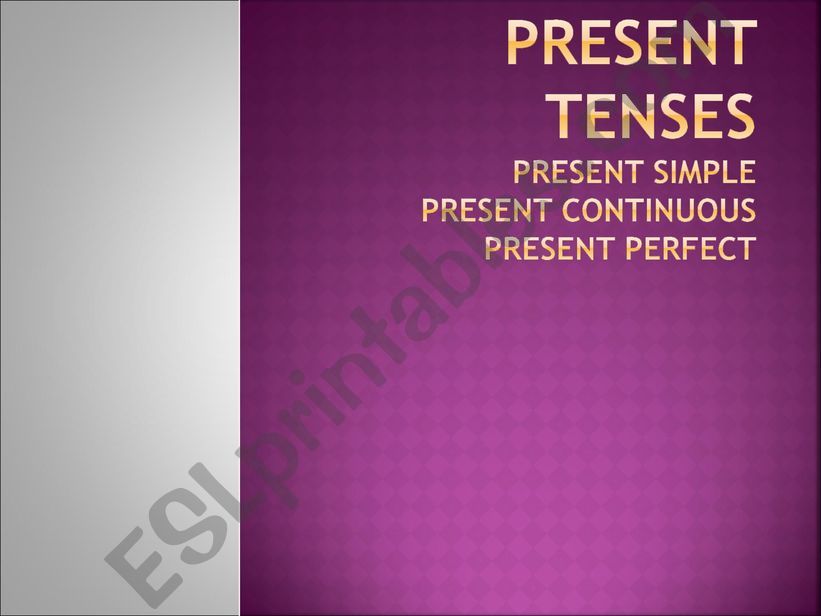 PRESENT TENSES powerpoint