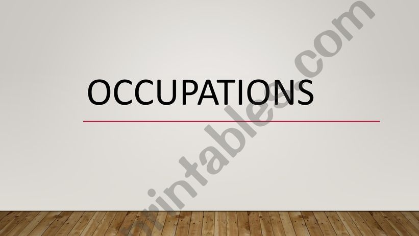 OCCUPATIONS powerpoint