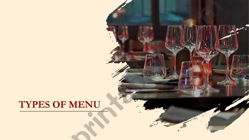 Types of menu - pt1 powerpoint