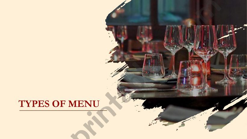 Types of menu - pt1 powerpoint