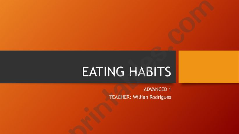 Eating Habits Discussion powerpoint