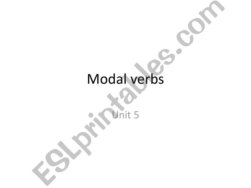 Modal verbs powerpoint