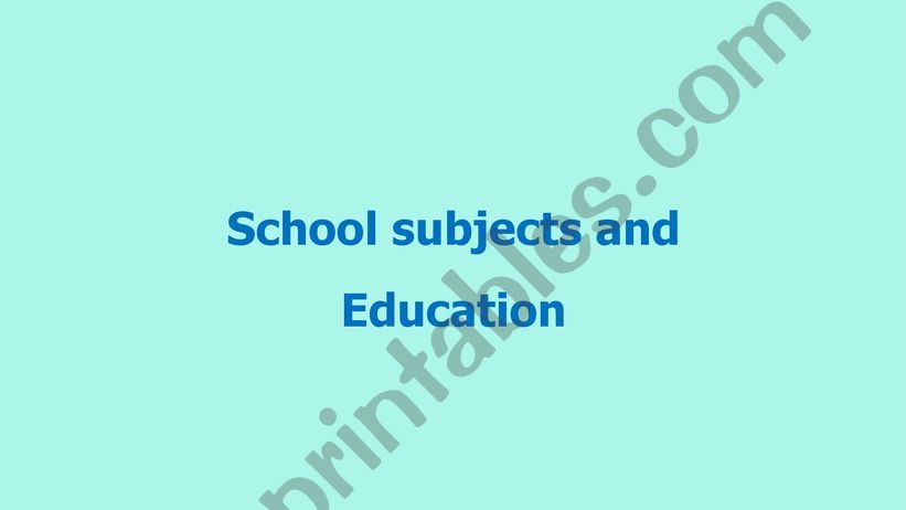 school subjects part 1 powerpoint